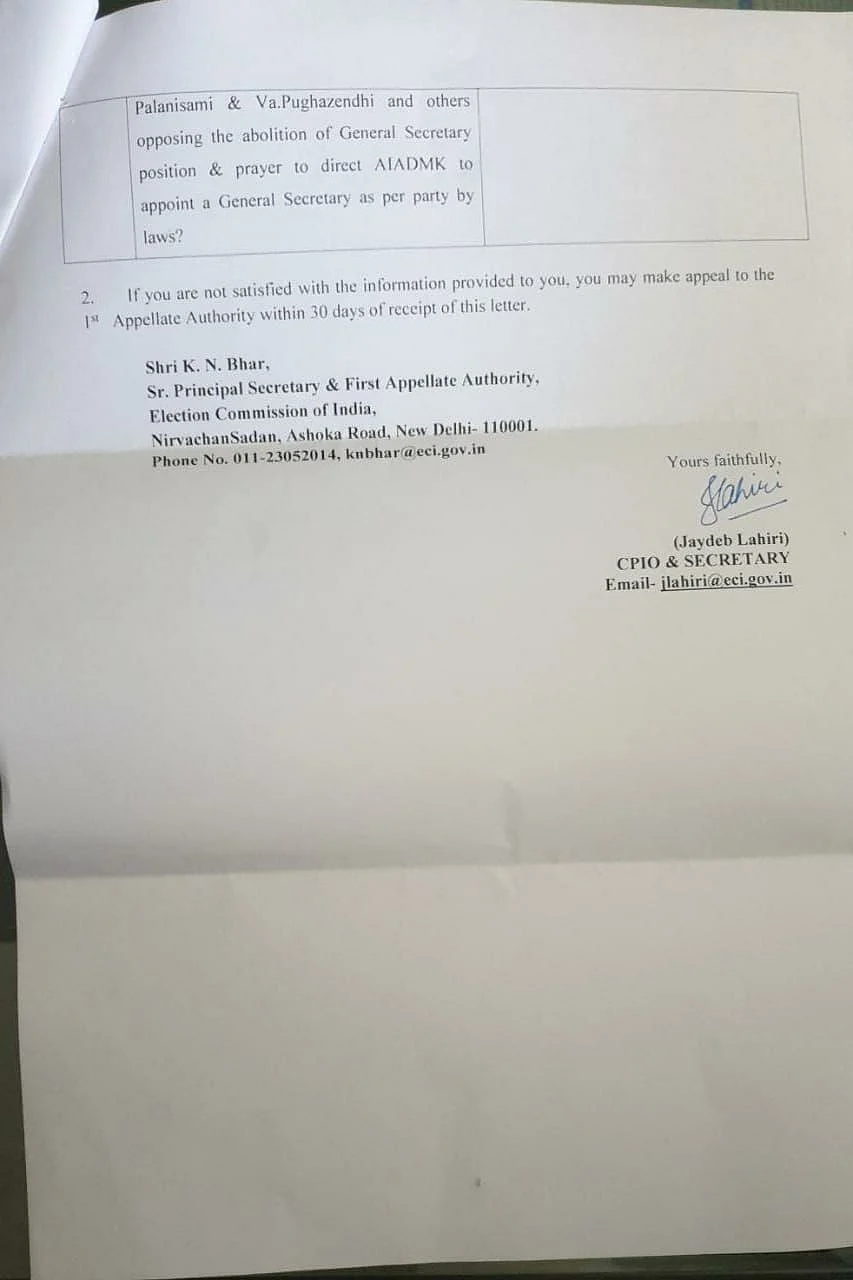 அதிமுக: மீண்டும் பொதுச் செயலாளர் சர்ச்சை... கொளுத்திப் போட்ட தேர்தல் ஆணையம்!