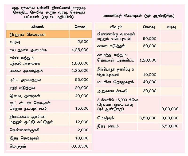 செலவு-வரவு அட்டவணை
