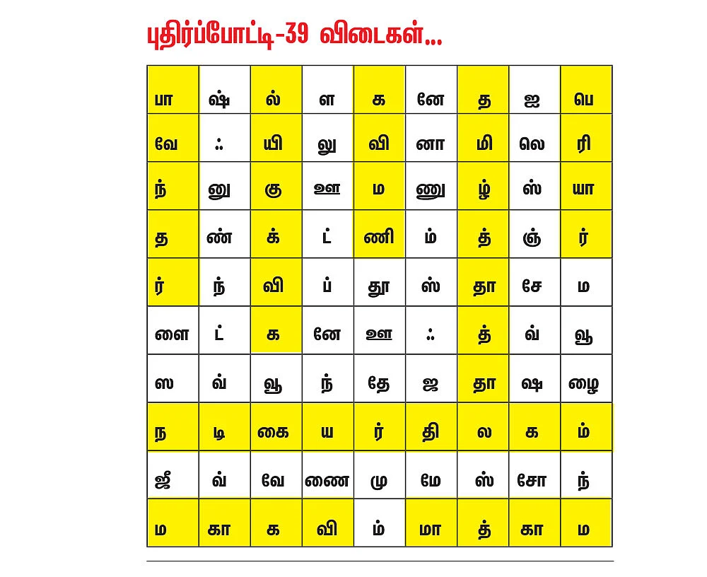 புதிர்ப் போட்டி கொண்டாட்டம் - 41 - பரிசு ரூ.5,000
