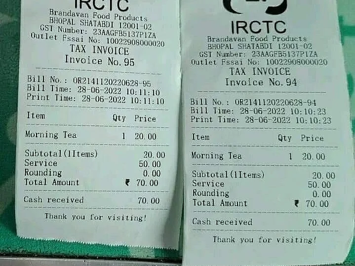 ஒரு கப் டீ விலை ரூ.20, ஆனால் அதுக்கு சர்வீஸ் சார்ஜ் ரூ.50; அதிர்ந்து போன பயணி - விளக்கமளித்த ரயில்வே