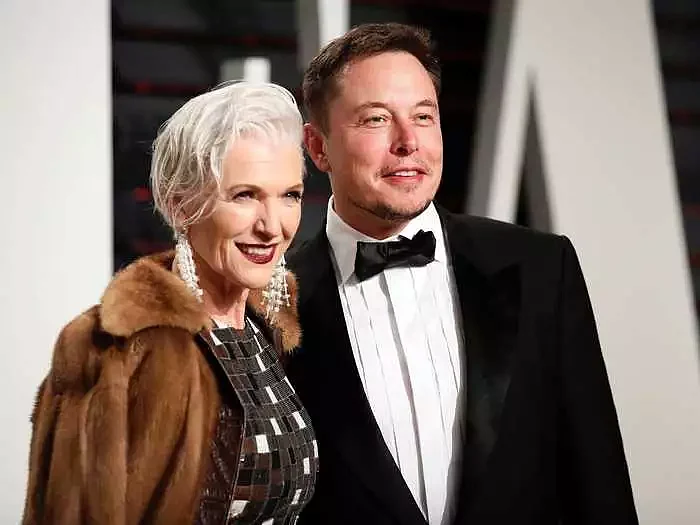 Elon Musk with his mother Maye Musk
