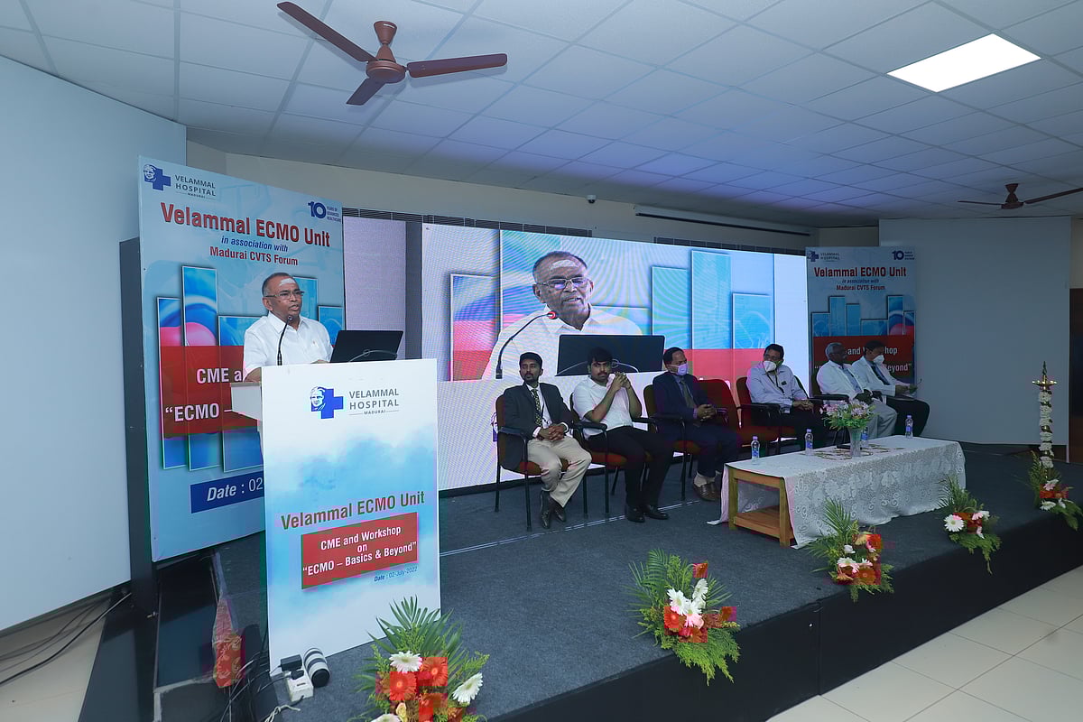 எக்மோ சிகிச்சை குறித்து தேசிய கருத்தரங்கம்... மதுரை வேலம்மாள் மருத்துவமனையில் நடைபெற்றது!