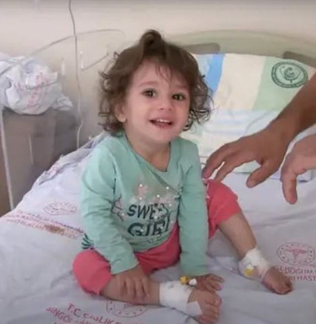 A two-year-old girl killed a snake