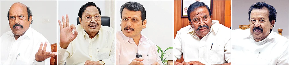 எ.வ.வேலு, துரைமுருகன், செந்தில் பாலாஜி, கே.என்.நேரு, பொன்முடி