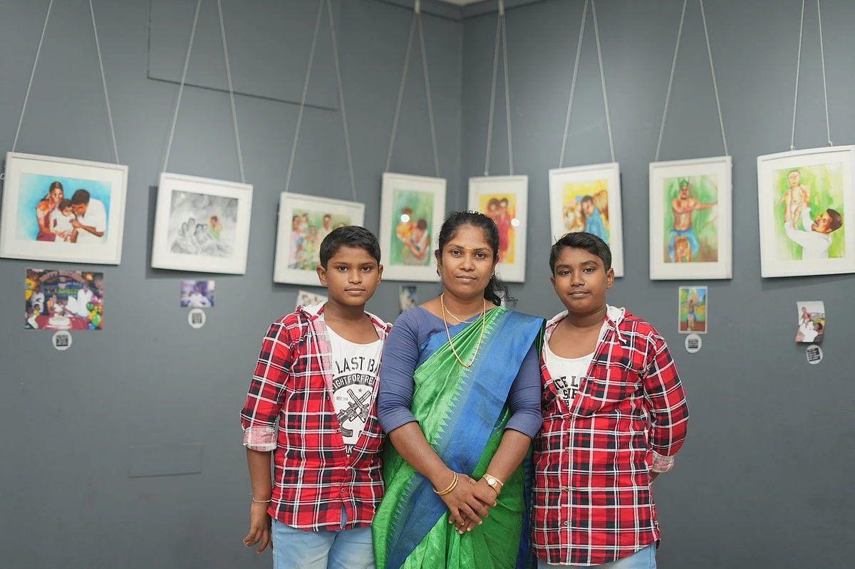 ப்ரீத்தி தன் மகன்களுடன்