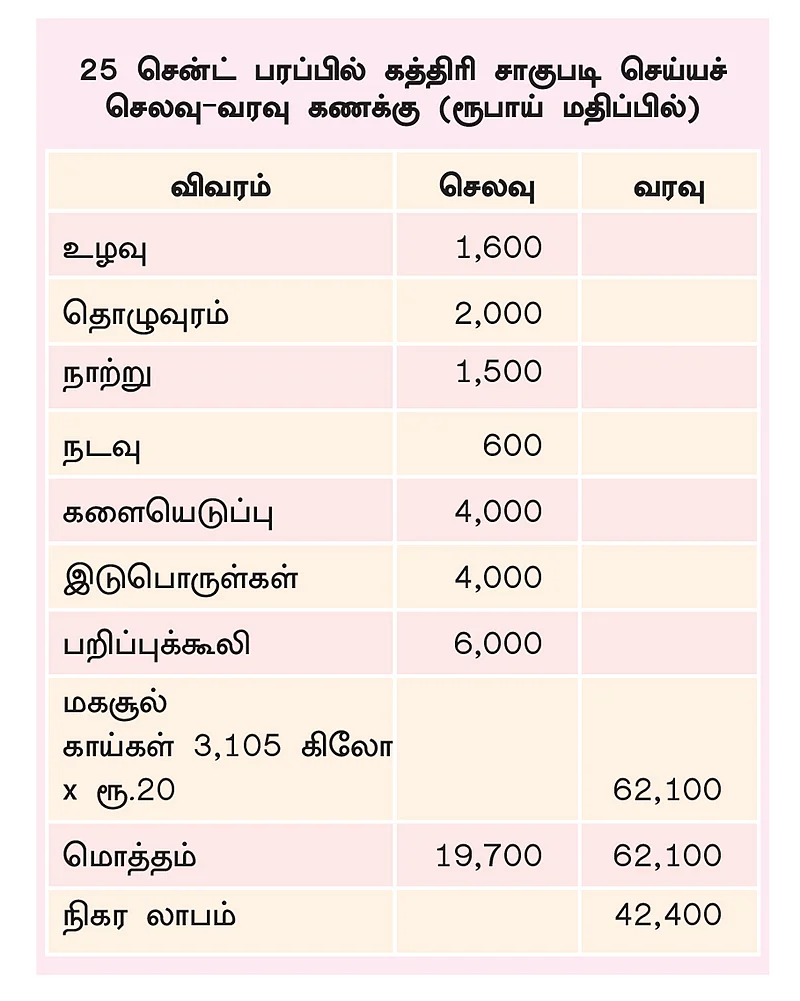 செலவு/வரவு அட்டவணை
