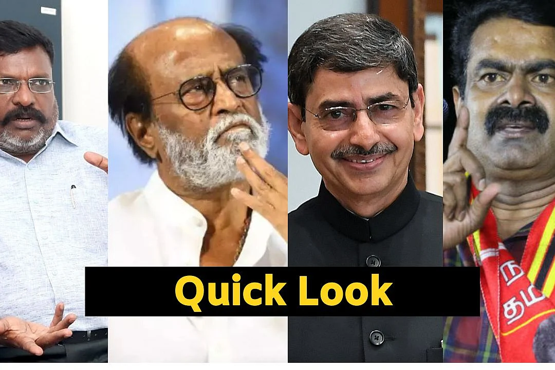 திருமாவளவன் - ரஜினிகாந்த் - ஆர்.என்.ரவி - சீமான்!