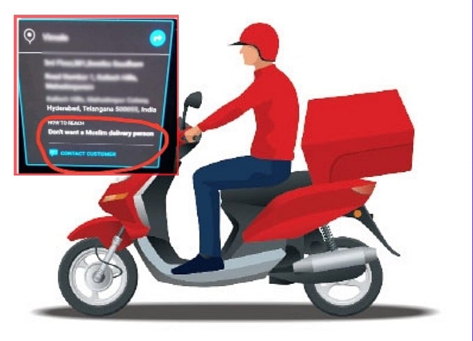 ``முஸ்லிம் நபர் எனக்கு உணவு டெலிவரி செய்யக்கூடாது..!