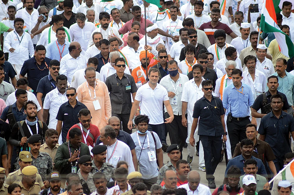 தேசபக்தியை கையில் எடுக்கும் ராகுல்! - நடைப்பயணத்தில் ‘பாரத் மாதா கி ஜே’ கோஷம்...