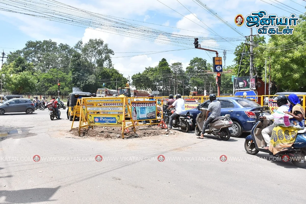 ஒரு நாள் மழைக்கே தேங்கிய வெள்ளம்; சகதியான சாலைகள்... `ஸ்மார்ட் சிட்டி’ மதுரையில் நேரடி ரவுண்ட்அப்!