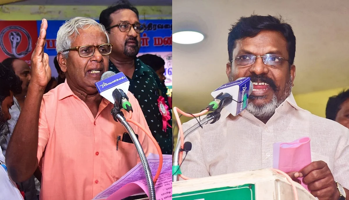 பழங்குடி இருளர் பாதுகாப்பு சங்கத்தின் ஒருங்கிணைப்பாளர் கல்யாணி, திருமாவளவன்