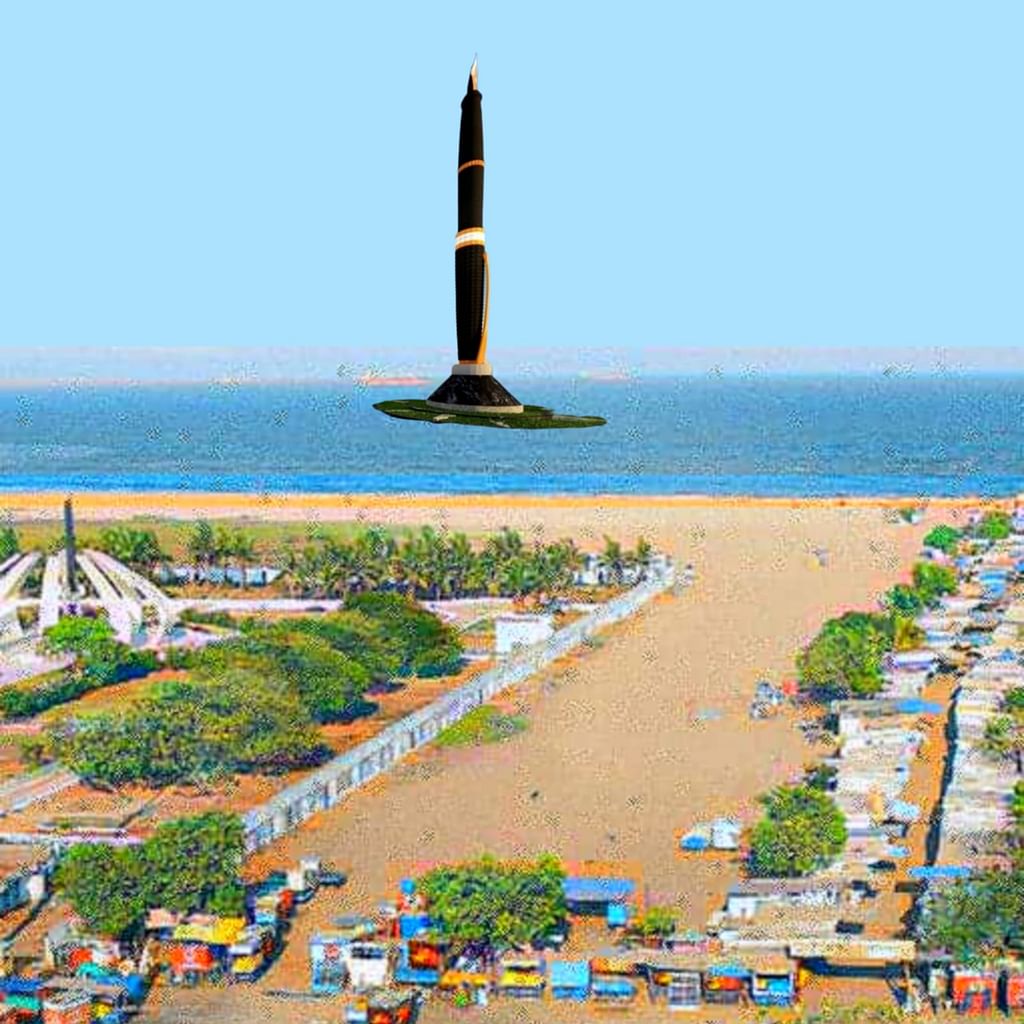 மெரினா கடலில் பேனா சிலை