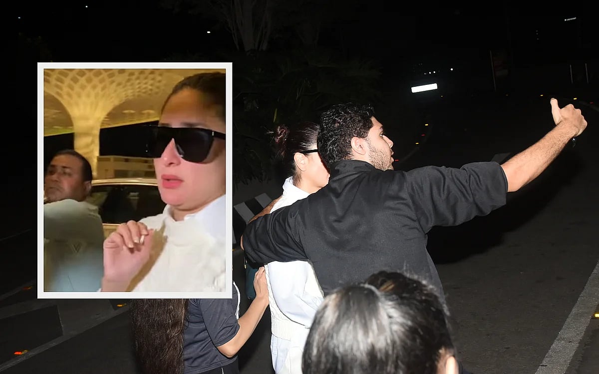 விமான நிலையத்தில் செல்ஃபிக்காக நடிகை கரீனா கபூர் தோளில் கை வைத்த ரசிகர்: அதிர்ச்சியான கரீனா!