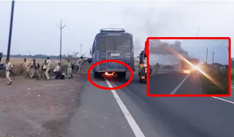 பைக் மீது மோதிய காவலர் பேருந்து; வெடித்துச் சிதறிய பெட்ரோல் டேங்க்... பலியான இளைஞர்கள்- பகீர் வீடியோ