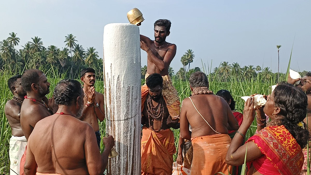 லிங்கத்துக்கு பாலாபிஷேகம்