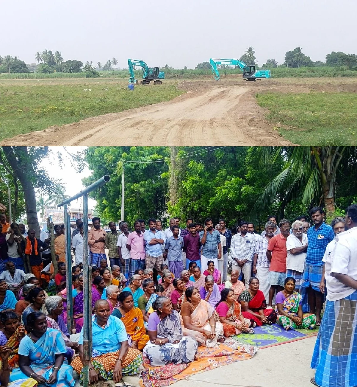 துவங்கிய குவாரி பணி, மக்கள் போராட்டம்