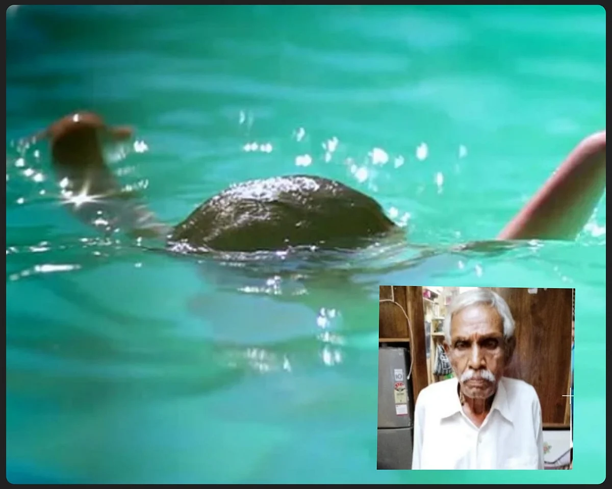 கடல் அலைகளில் சிக்கிக்கொண்ட குழந்தைகளைக் காப்பாற்றிய முதியவர்