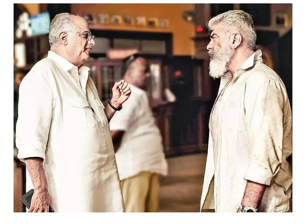 போனி கபூர், அஜித் - 'துணிவு' படப்பிடிப்பில்...