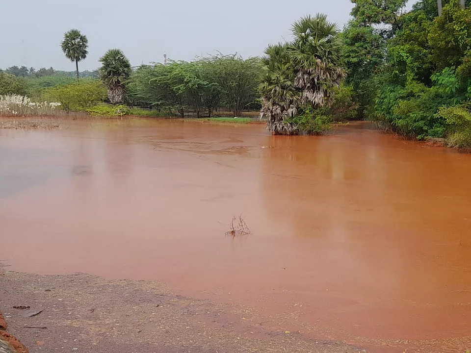 ஈரோடு: கழிவுநீரால் செந்நிறமாக மாறிய குளம்; அமைச்சர் ஆய்வு... மூடப்பட்ட இரும்பு உருக்காலை!