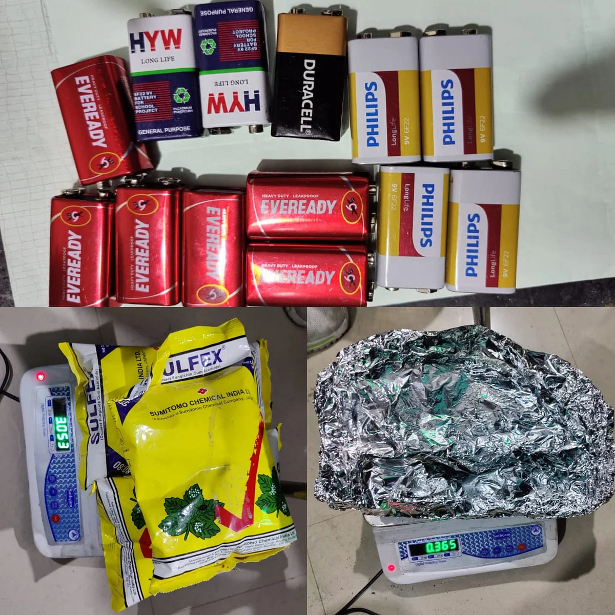 வெடிகுண்டு தயாரிப்பதற்கான பொருள்கள்