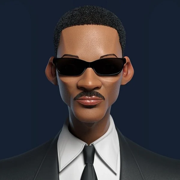 Hollywood actor Willsmith in 3D
