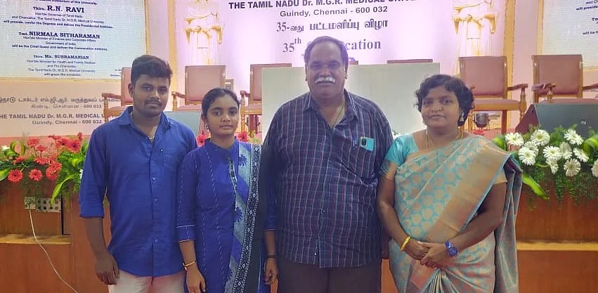 கணவர், மகள், மருமகனுடன் நீலா...