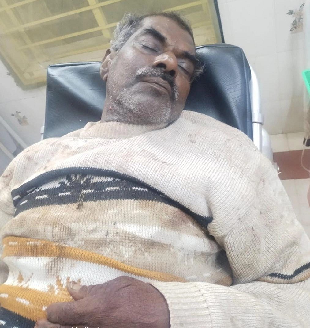 நள்ளிரவில் விளைநிலத்தில் புகுந்து காட்டு யானை தாக்கியதால் படுகாயமடைந்த விவசாயி!