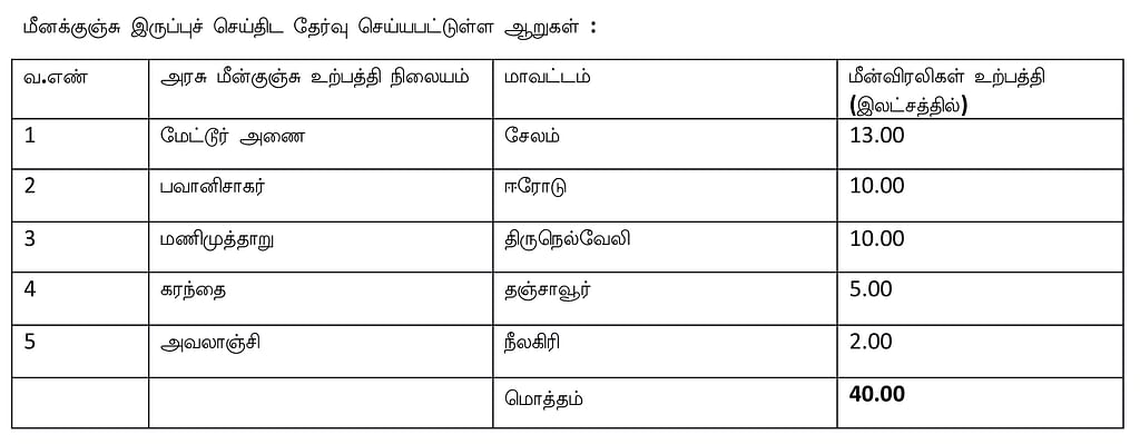 நாட்டின மீன் குஞ்சுகள்