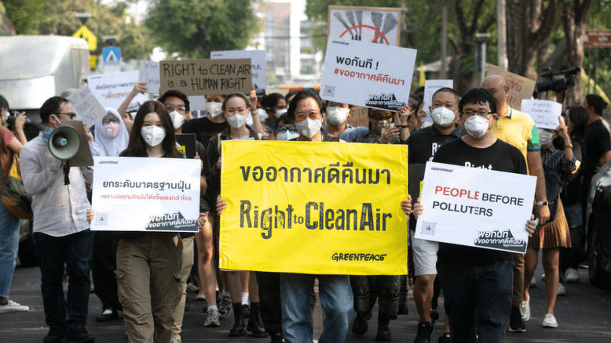 air pollution in Bangkok, Thailand.