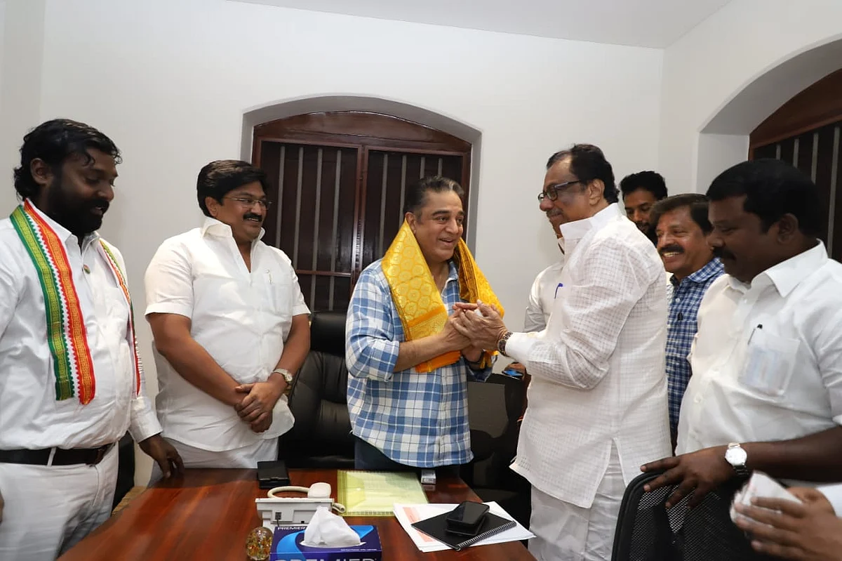கமல்ஹாசன், ஈ.வி.கே.எஸ்.இளங்கோவன் சந்திப்பு