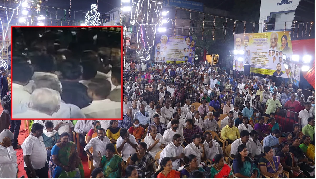 திமுக பொதுக்கூட்டத்தில் பெண் காவலரிடம் பாலியல் அத்துமீறல்