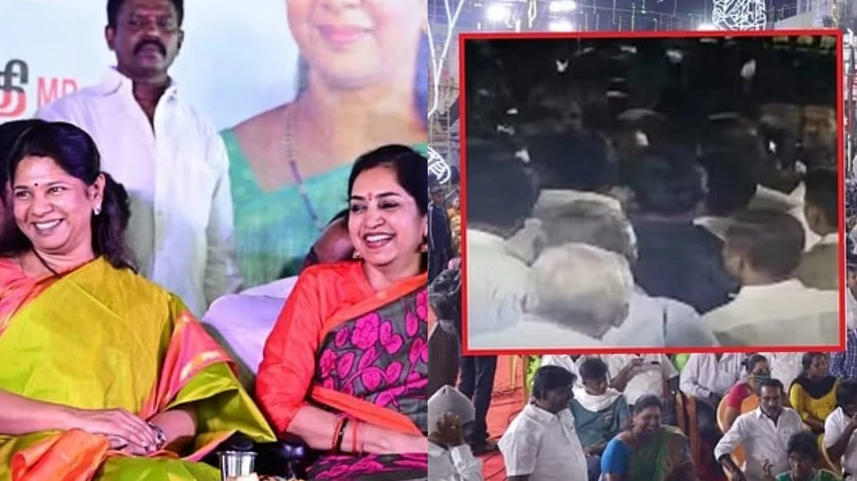திமுக பொதுக்கூட்டம் - கனிமொழி, தமிழச்சி தங்கபாண்டியன்
