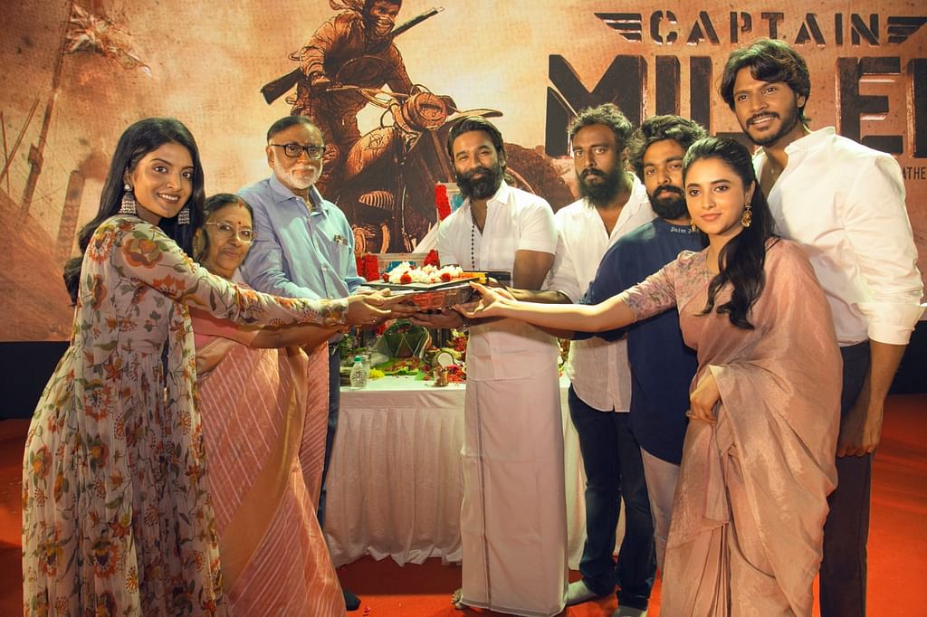 'கேப்டன் மில்லர்' பூஜையின் போது