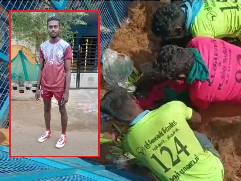 காளை முட்டியதில் பறிபோன கண்பார்வை; படுகாயமடைந்த மாடுபிடி வீரர் மரணம்! - கரூர் ஜல்லிக்கட்டில் சோகம்