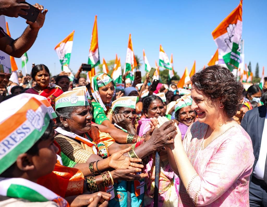 Priyanka Gandhi at the conference.