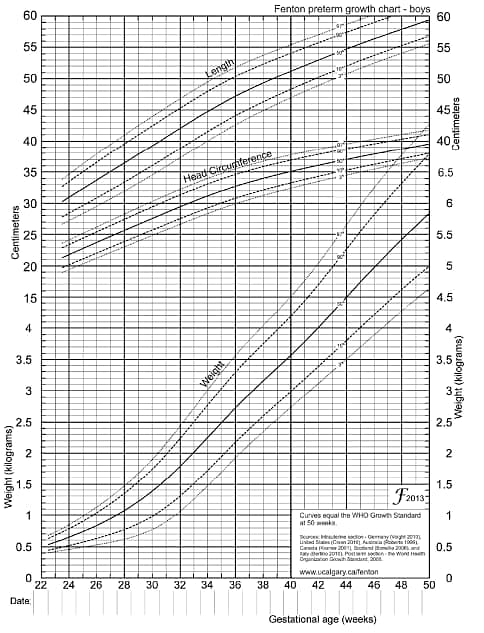 Fenton growth chart - Boys