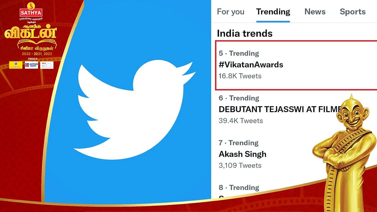 ட்விட்டர் இந்தியா டிரெண்டிங்கில் ஆனந்த விகடன் சினிமா விருதுகள்!