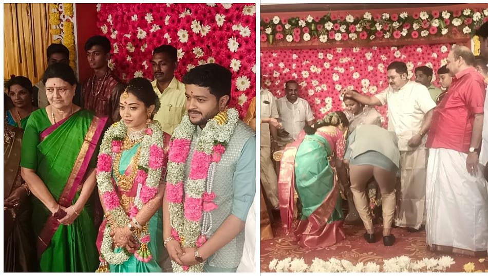 ``பார்த்துக்கொண்டனர், பேசிக்கொள்ளவில்லை” - திருவாரூரில் நடந்த சசிகலா குடும்ப நிச்சயதார்த்த விழா