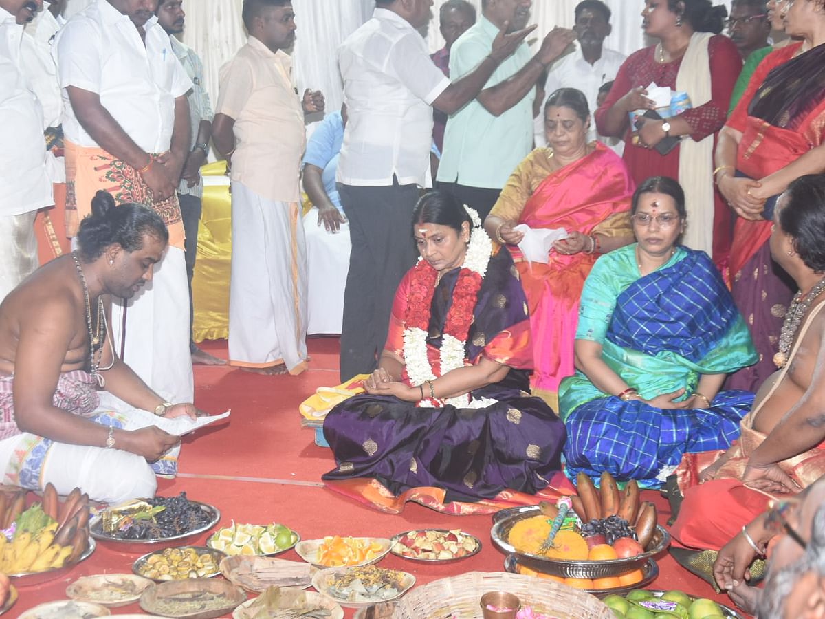 திருக்கடையூர்: முதல்வர் ஸ்டாலினுக்கு 70 வயது பூர்த்தி - பீமரதசாந்தி செய்து துர்கா ஸ்டாலின் வழிபாடு!