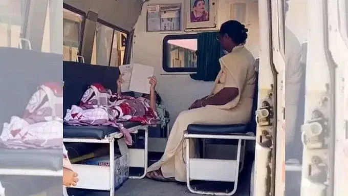 விபத்தில் காயம், ஆம்புலன்ஸில் படுத்தபடி 10-ம் வகுப்புப் பொதுத்தேர்வு எழுதும் மாணவி!