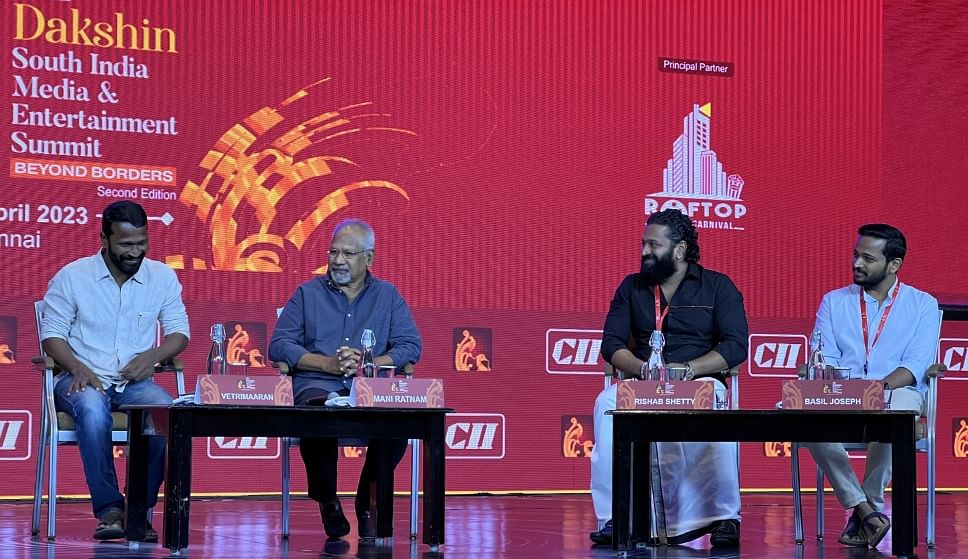 சிஐஐ தக்ஷின் மாநாட்டில் இயக்குநர்கள் மணிரத்னம், வெற்றிமாறன், ரிஷப் ஷெட்டி, பாசில் ஜோசப்