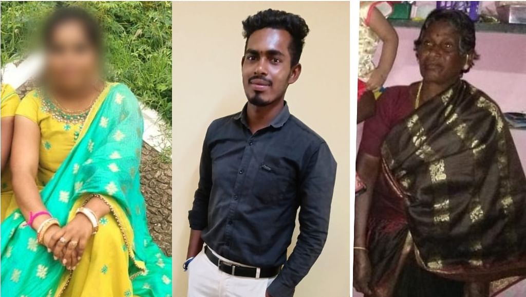 காயமடைந்த அனுசுயா (இடது), பலியான சுபாஷ், கண்ணம்மா