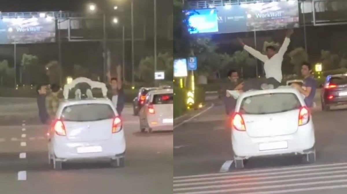 போதையில் ஓடும் காரில் தண்டால்... சாலையில் அலப்பறை செய்த இளைஞர்கள்மீது எஃப்.ஐ.ஆர், அபராதம்!