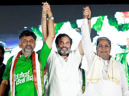 ராகுல் காந்தி, சித்தராமையா, டி.கே.சிவகுமார்