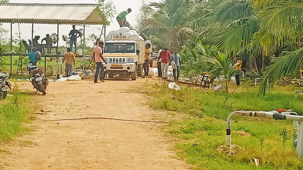 கஞ்சா மூட்டை பதுக்கி வைக்கப்பட்ட தோட்டம்