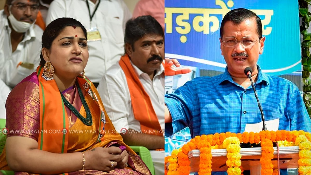 ரூ.2,000 விவகாரம்: `விமர்சிப்பதில் ஒரு நாகரீகம் வேண்டும்' - கெஜ்ரிவாலை கடுமையாக சாடிய குஷ்பு!