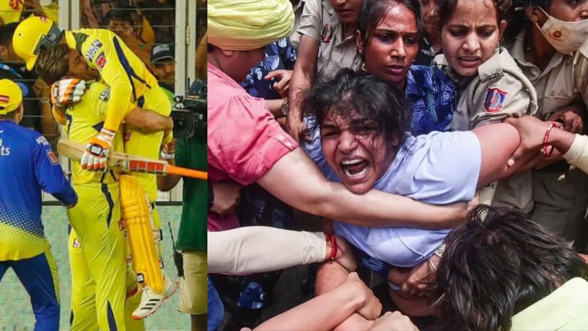 `தோனி ஜிக்கு வாழ்த்துகள்;   நீதிக்கான எங்கள் போராட்டம் தொடரும்!' - மல்யுத்த வீரர் சாக்க்ஷி மாலிக் 