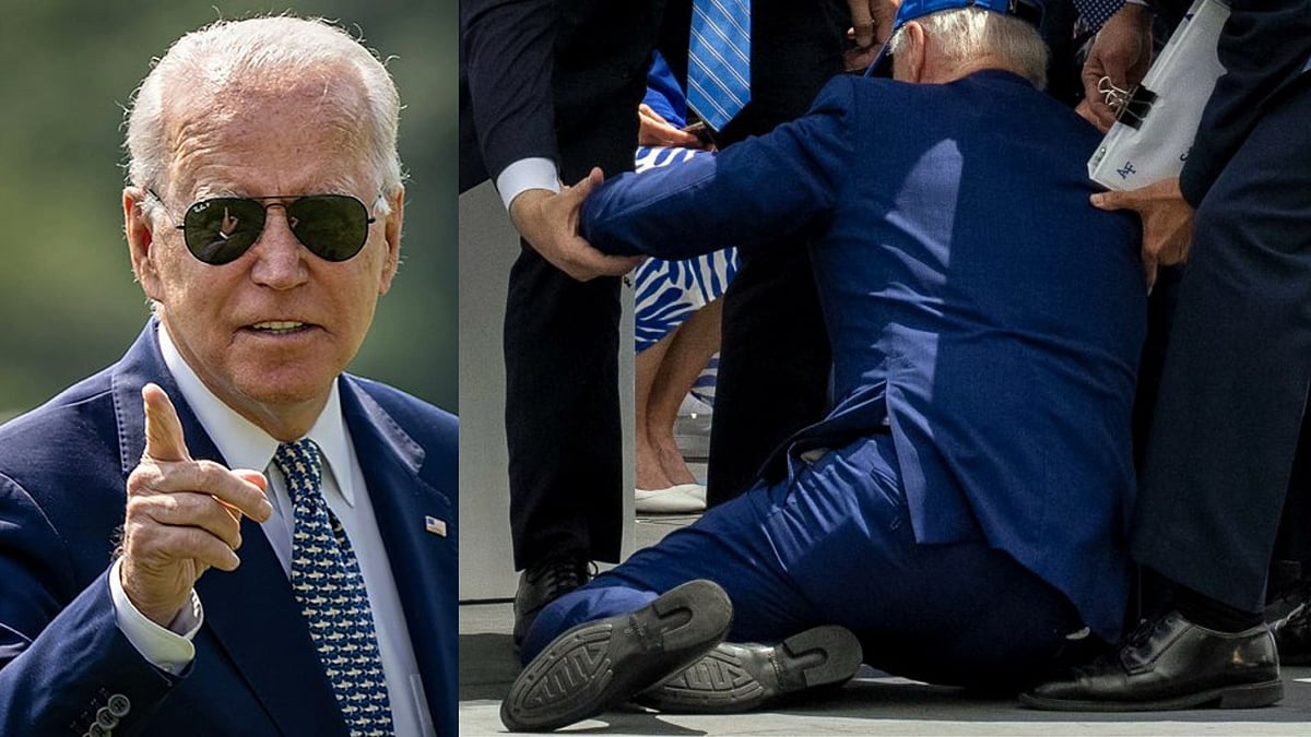 Biden: கால் தவறி கீழே விழுந்த அமெரிக்க அதிபர் ஜோ பைடன் - பதறிய அதிகாரிகள்! Video