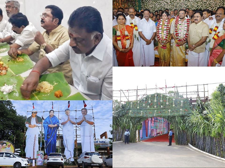 `பந்தியில் அருகருகே ஓபிஎஸ் - டிடிவி... சுவாரஸ்ய படங்கள்’ - வைத்திலிங்கம் மகன் திருமண விழா ஆல்பம்!