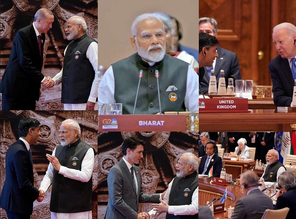ஜி 20 மாநாடு: `பாரத்’ பெயர்ப் பலகை... உலகத் தலைவர்களை வரவேற்ற பிரதமர் மோடி! | Photo Album
